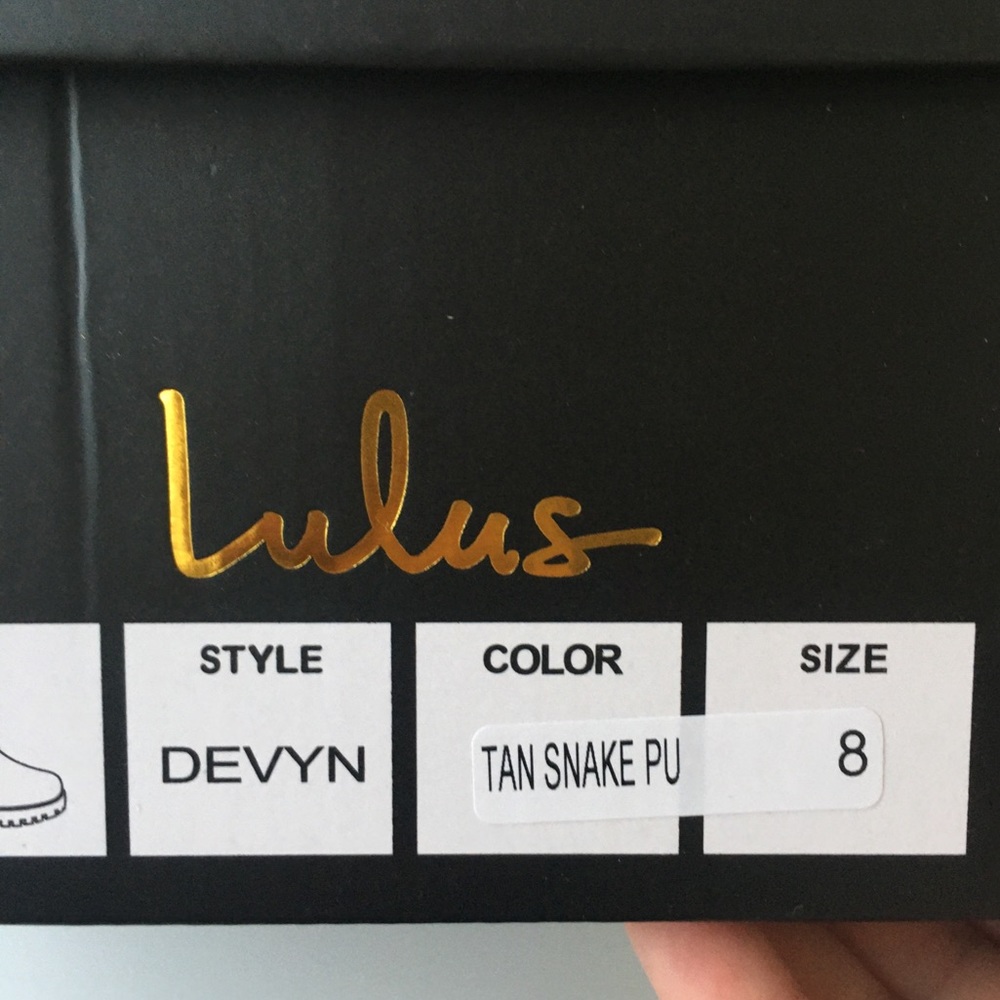 NEW Lulus Devyn Snake Print Lace Up Ankle Boot - Picture 10 of 11